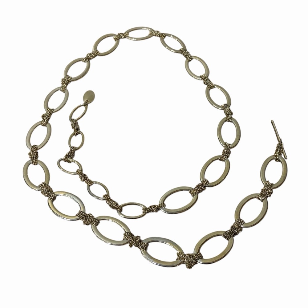 Liz Claiborne Women's Chain Belt One Size Adjustable Gold‎ O Ring Metal L / XL